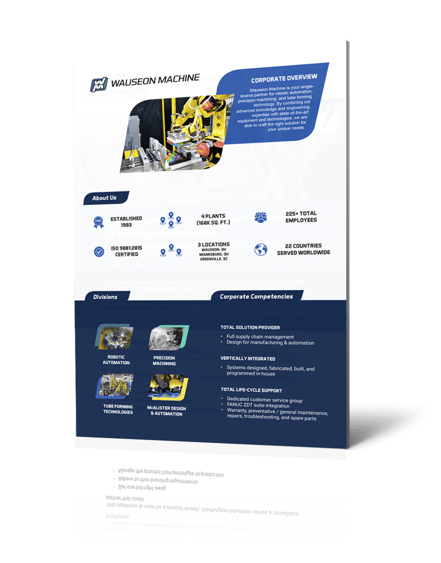 About Wauseon Machine Automation, Precision Machining, Fabrication, & More